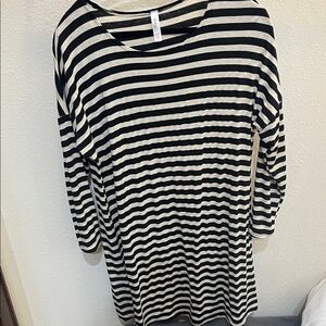 Daisy Striped Black and White Mini Dress